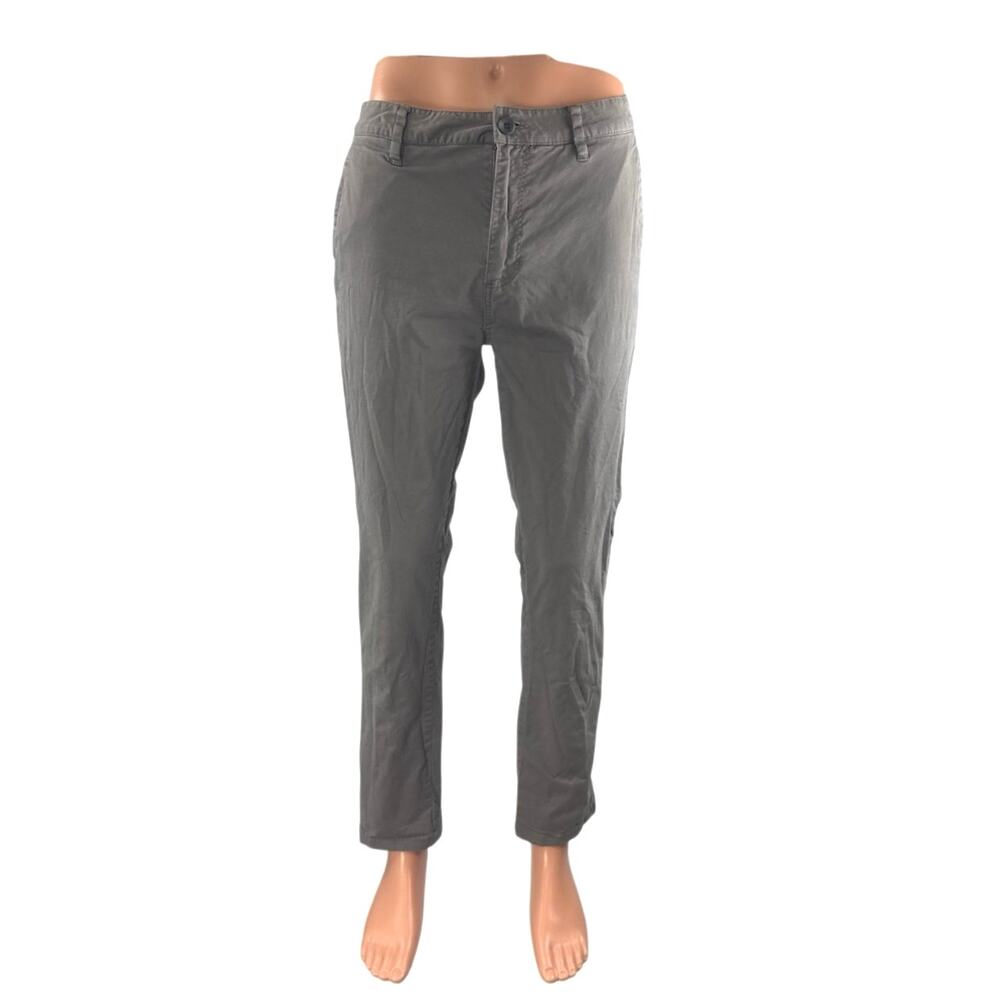 Vuori Meta Men's Gray High Rise Slim Straight Chino Tapered Trousers Pants Sz 34